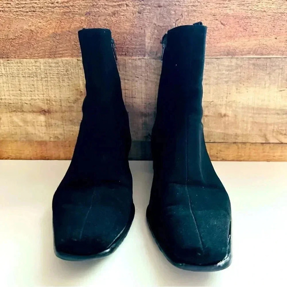 Stuart Weitzman Nylon Gore-Tex Waterproof Square Toe Ankle Boots - Picture 3 of 7